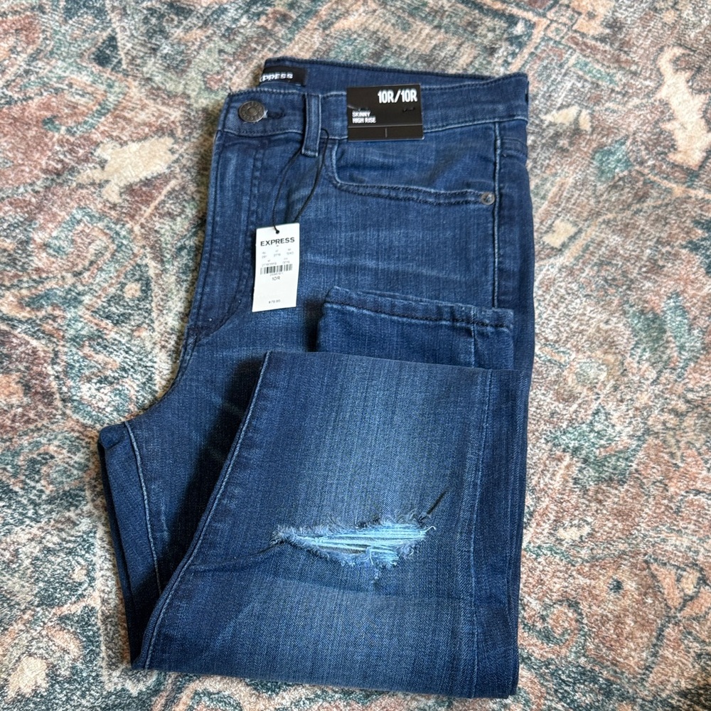 Express High Rise Indigo Jeans - Picture 3 of 4